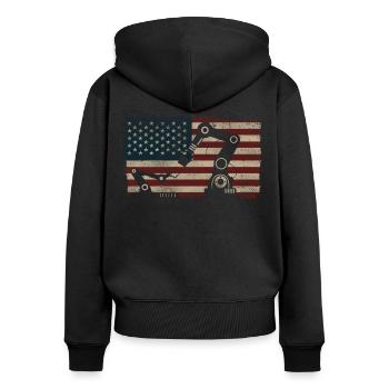 Ingénieur en robotique robotique américain - Sweat à capuche zippé Premium bio Femme - noir - Dos - Julia (174cm)