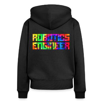Ingénieur en robotique robotique Tie Dye - Sweat à capuche zippé Premium bio Femme - noir - Dos - Julia (174cm)