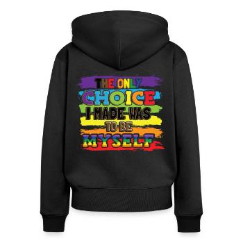 Pride Month | LGBTQ-| Gay Pride - Frauen Premium Bio Zip Hoodie - Schwarz - Hinten - Julia (174cm)