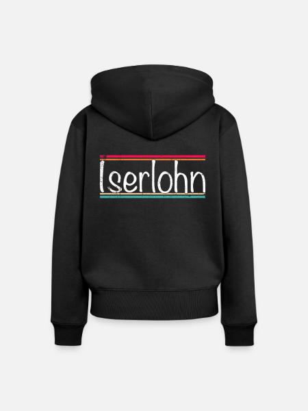 Iserlohn - Frauen Premium Bio Zip Hoodie - Schwarz