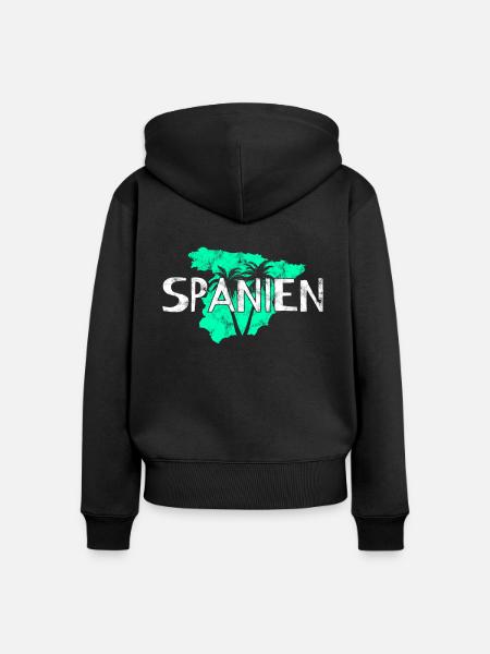 Spanien - Frauen Premium Bio Zip Hoodie - Schwarz