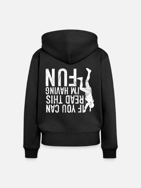 Free Climbing Bergsteiger & Bouldern Freeclimbing - Frauen Premium Bio Zip Hoodie - Schwarz