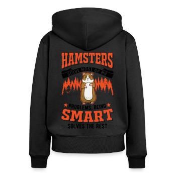 Hamster owner Golden hamster hamster - Women's Premium Organic Zip Hoodie - black - Back - Julia (174cm)