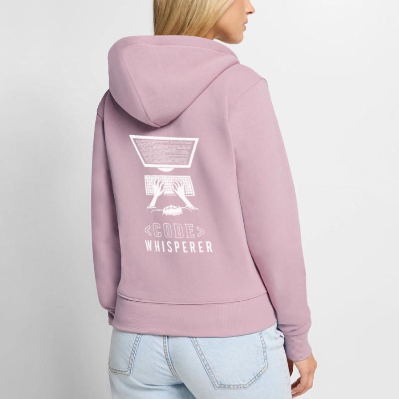 CodeWhisperer Programmeur Codeur Coder Sweat à capuche zippé Premium bio Femme