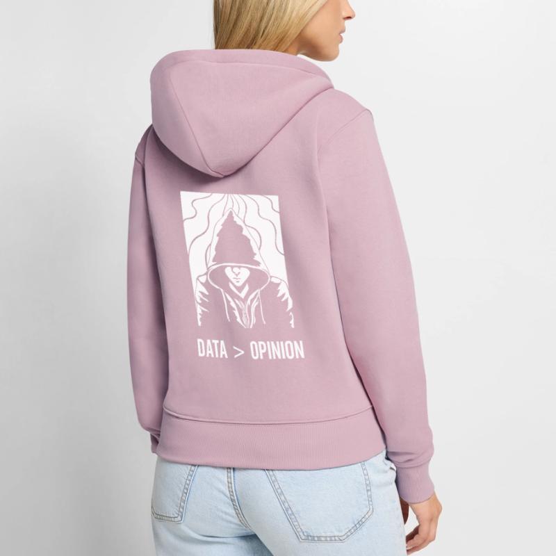 Data > Opinion Coding Code Coder Programmierer Frauen Premium Bio Zip Hoodie