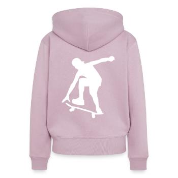 Skater - Frauen Premium Bio Zip Hoodie - Altrosa - Hinten - Julia (174cm)