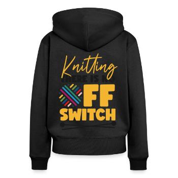 Knitting Knitter Knitting There Is - Women's Premium Organic Zip Hoodie - black - Back - Julia (174cm)
