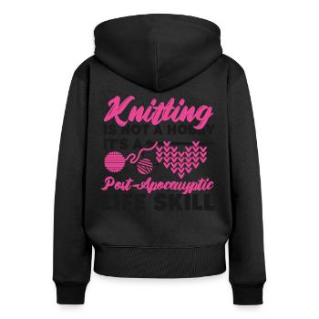 Knitting Knitter Knitting Is Not A - Women's Premium Organic Zip Hoodie - black - Back - Julia (174cm)