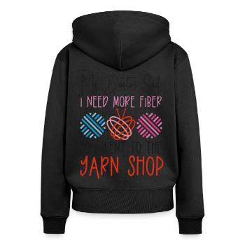 Tricoter Tricoter Mon médecin a dit que je - Sweat à capuche zippé Premium bio Femme - noir - Dos - Julia (174cm)