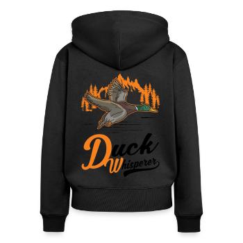 Ducks Whisperer Duck Whisperer Duck Breeder - Women's Premium Organic Zip Hoodie - black - Back - Julia (174cm)