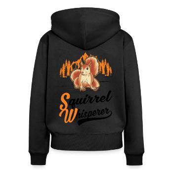 Eichhörnchen Flüsterer Squirrel Whisperer - Women's Premium Organic Zip Hoodie - black - Back - Julia (174cm)