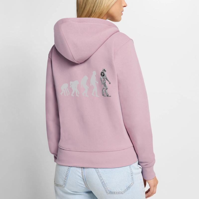 Funny Machine Learning EvolutionFor Machine Learni Frauen Premium Bio Zip Hoodie