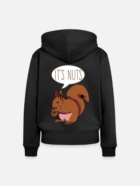Eichhörnchen It's Nuts Squirrel - Frauen Premium Bio Zip Hoodie - Schwarz