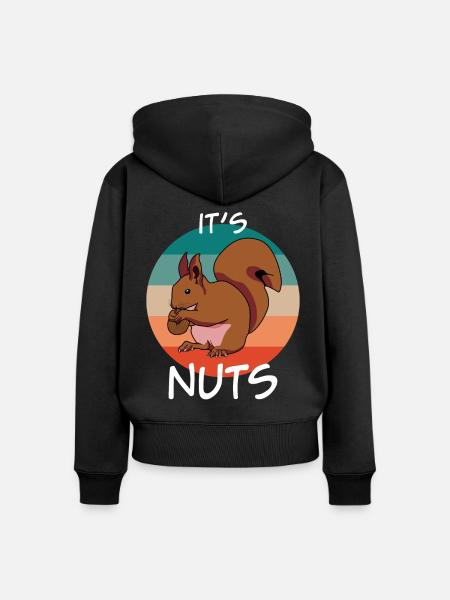 Eichhörnchen Retro Squirrel - Frauen Premium Bio Zip Hoodie - Schwarz