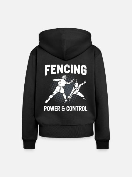 Fechten Kraft & Kontrolle Fechter - Frauen Premium Bio Zip Hoodie - Schwarz