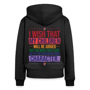 Pride Month | LGBT Family | Gay | Lesbian - Women's Premium Organic Zip Hoodie - black - Back - Julia (174cm)