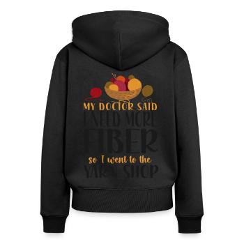 Tricoter Tricoter Mon médecin a dit que je - Sweat à capuche zippé Premium bio Femme - noir - Dos - Julia (174cm)