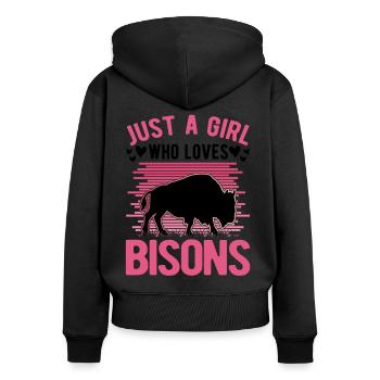 Buffalo Girl Bison Water Buffalo Buffalo - Women's Premium Organic Zip Hoodie - black - Back - Julia (174cm)