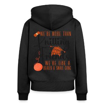 Tricoter Tricoter Nous sommes plus que - Sweat à capuche zippé Premium bio Femme - noir - Dos - Julia (174cm)