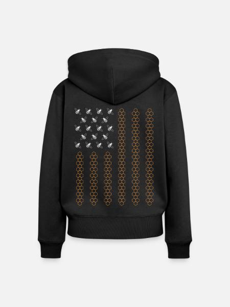 Beekeeper Flag - Frauen Premium Bio Zip Hoodie - Schwarz