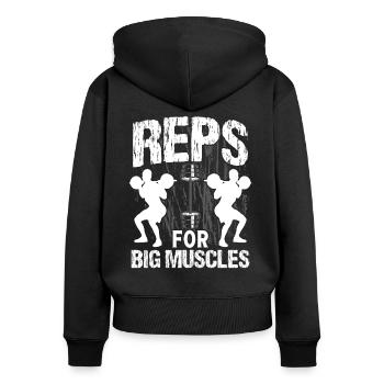 Strongman Reps For Big Muscles Gym Bodybuilding - Frauen Premium Bio Zip Hoodie - Schwarz - Hinten - Julia (174cm)