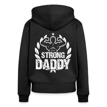 Strongman Strong Daddy Gym Fitness Bodybuilding - Women's Premium Organic Zip Hoodie - black - Back - Julia (174cm)
