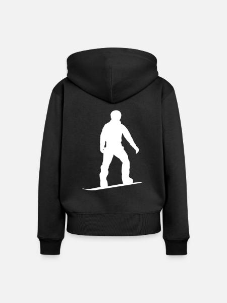 Snowboarding Silhouette - Frauen Premium Bio Zip Hoodie - Schwarz