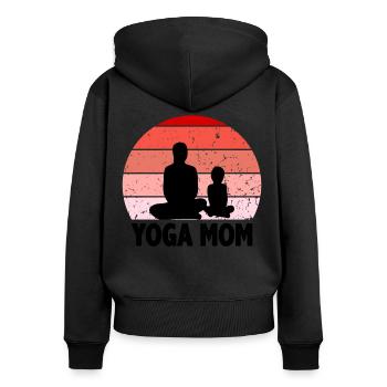 Proud To Be A Yoga Mom - Women's Premium Organic Zip Hoodie - black - Back - Julia (174cm)