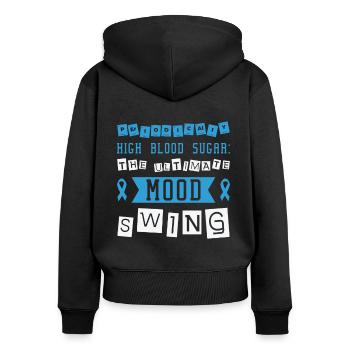 Diabetic Pancreas Diabetes Awareness - Women's Premium Organic Zip Hoodie - black - Back - Julia (174cm)