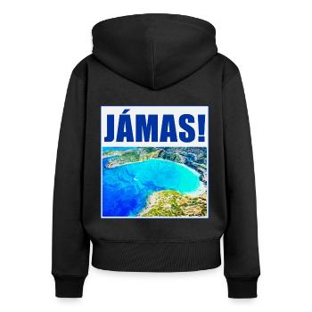 Cheers in Greek - Women's Premium Organic Zip Hoodie - black - Back - Julia (174cm)