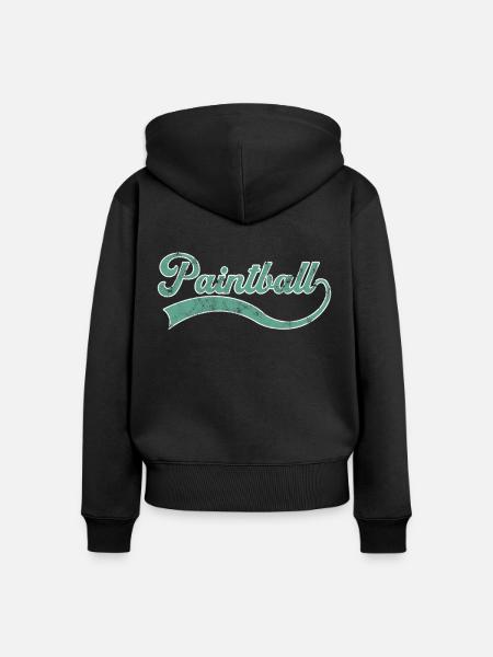 Paintball Schriftzug - Frauen Premium Bio Zip Hoodie - Schwarz