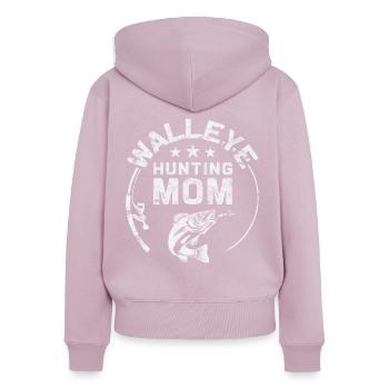 Héroïne de sandre - Chasseresse du doré jaune - Sweat à capuche zippé Premium bio Femme - rose poudré - Dos - Julia (174cm)