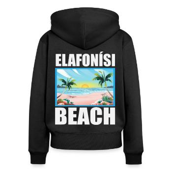 Elafonisi Beach - Frauen Premium Bio Zip Hoodie - Schwarz - Hinten - Julia (174cm)