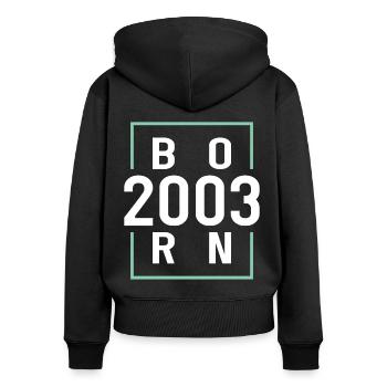 20th birthday born 2003 born 2003 - Women's Premium Organic Zip Hoodie - black - Back - Julia (174cm)