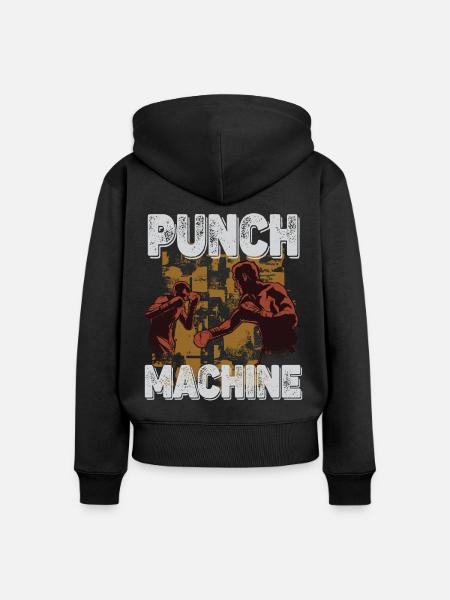 Punch Machine - Frauen Premium Bio Zip Hoodie - Schwarz