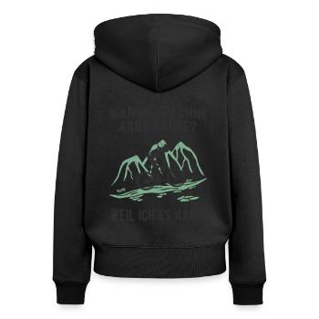 MTB ohne Akku - Fahrrad Radsport Mountainbike - Frauen Premium Bio Zip Hoodie - Schwarz - Hinten - Julia (174cm)
