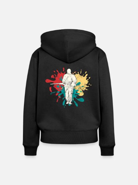 Jäger Jagen Silhouette - Frauen Premium Bio Zip Hoodie - Schwarz