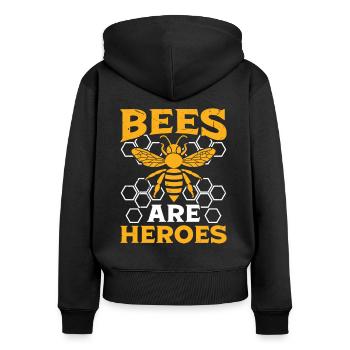 Beekeeper Bees Are Heroes Honey Bee Beekeeping - Women's Premium Organic Zip Hoodie - black - Back - Julia (174cm)