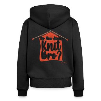 Tricoter Tricoter Jeu de mots Do You Even - Sweat à capuche zippé Premium bio Femme - noir - Dos - Julia (174cm)