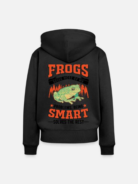 Frosch Geschenk Laubfrosch - Frauen Premium Bio Zip Hoodie -