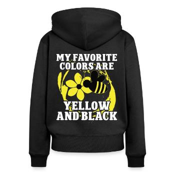 Beekeeper Favorite Colors Yellow & Black Bee Beekeeping - Women's Premium Organic Zip Hoodie - black - Back - Julia (174cm)
