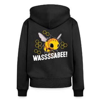 Imker Wassssabee Honig Bienenliebhaber Imkerei - Frauen Premium Bio Zip Hoodie - Schwarz - Hinten - Julia (174cm)