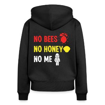 Apiculteur Pas d’abeilles Pas de miel Pas de moi Abeilles Apiculture - Sweat à capuche zippé Premium bio Femme - noir - Dos - Julia (174cm)