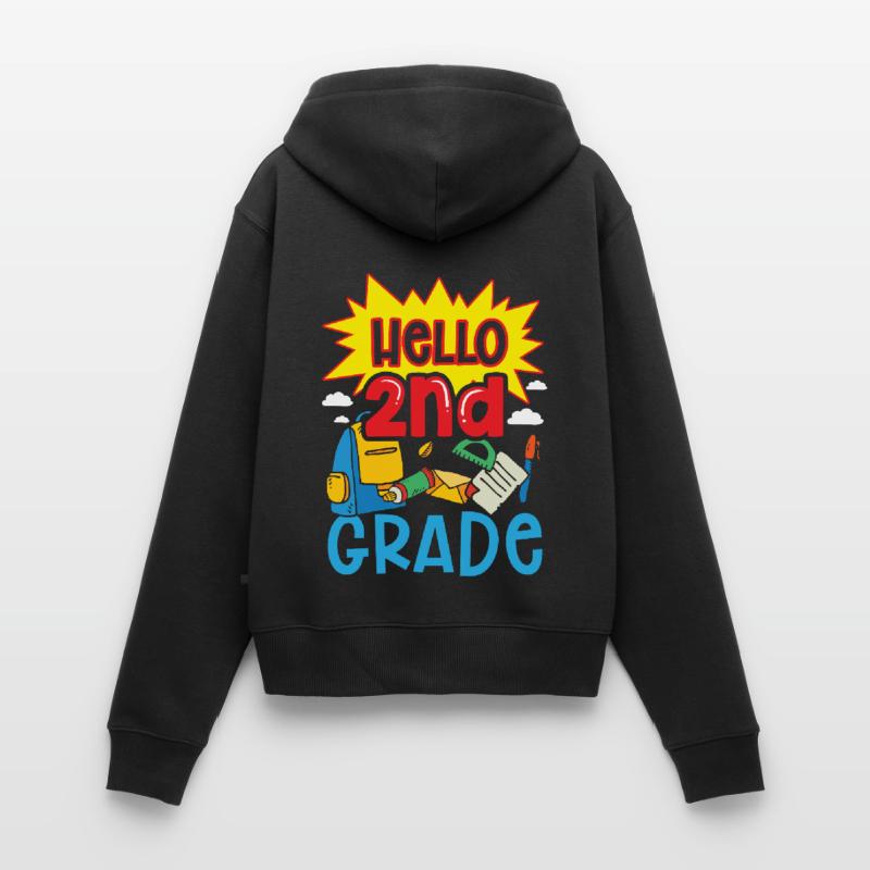 Hello 2nd Class Second Class Second Grader Women's Premium Organic Zip Hoodie