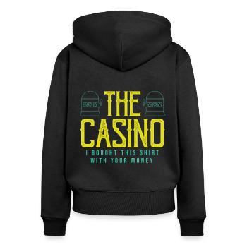 Casino Jackpot Player Casino - Women's Premium Organic Zip Hoodie - black - Back - Julia (174cm)