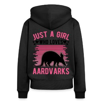 Aardvark fille Aardvark - Sweat à capuche zippé Premium bio Femme - noir - Dos - Julia (174cm)