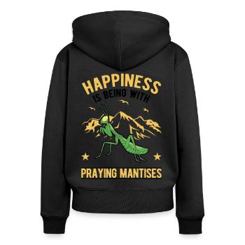 Mante religieuse Mante Mante Mante - Sweat à capuche zippé Premium bio Femme - noir - Dos - Julia (174cm)