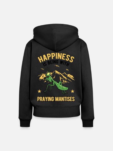 Gottesanbeterin Mantis Fangschrecke - Frauen Premium Bio Zip Hoodie -