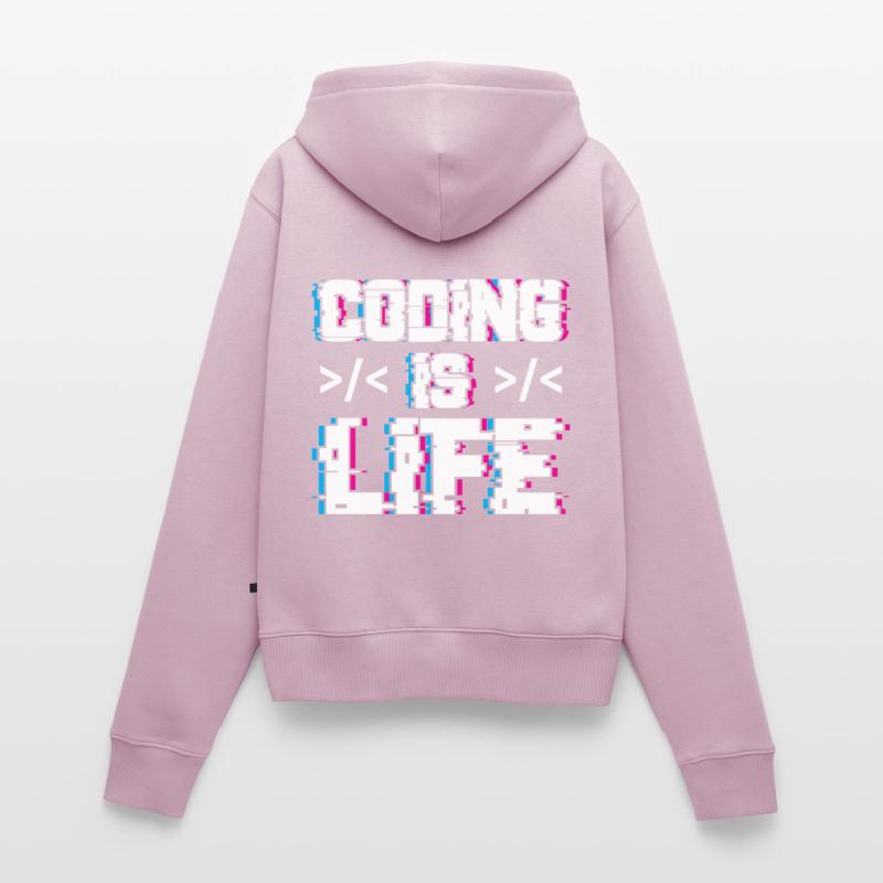 Coding Ist Leben Programmierer Coder Code Frauen Premium Bio Zip Hoodie