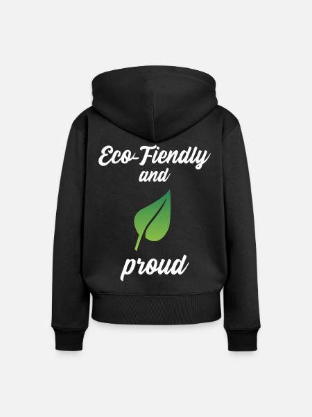 Eco-Friendly and Proud - Frauen Premium Bio Zip Hoodie - Schwarz